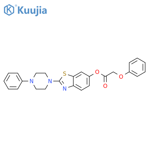 2-(4-phenylpiperazin-1-yl)-1,3-benzothiazol-6-yl 2-phenoxyacetate structure