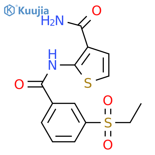 2-3-(ethanesulfonyl)benzamidothiophene-3-carboxamide structure