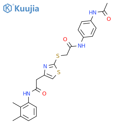 2-(4-{(2,3-dimethylphenyl)carbamoylmethyl}-1,3-thiazol-2-yl)sulfanyl-N-(4-acetamidophenyl)acetamide structure