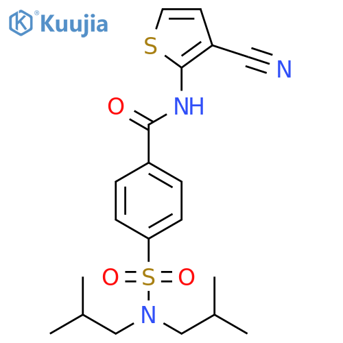 4-bis(2-methylpropyl)sulfamoyl-N-(3-cyanothiophen-2-yl)benzamide structure