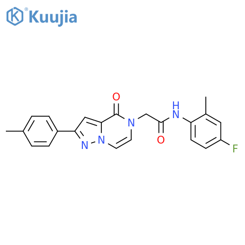 N-(4-fluoro-2-methylphenyl)-2-2-(4-methylphenyl)-4-oxo-4H,5H-pyrazolo1,5-apyrazin-5-ylacetamide structure