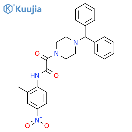2-4-(diphenylmethyl)piperazin-1-yl-N-(2-methyl-4-nitrophenyl)-2-oxoacetamide structure