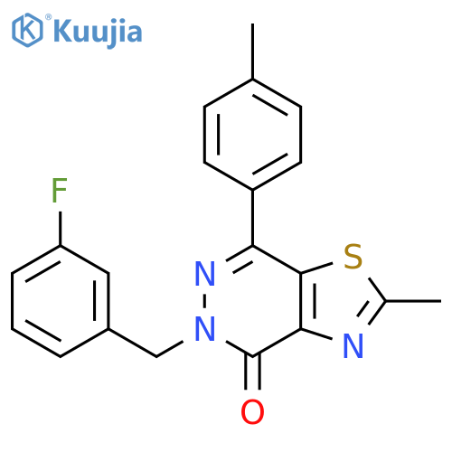 5-(3-fluorophenyl)methyl-2-methyl-7-(4-methylphenyl)-4H,5H-1,3thiazolo4,5-dpyridazin-4-one structure