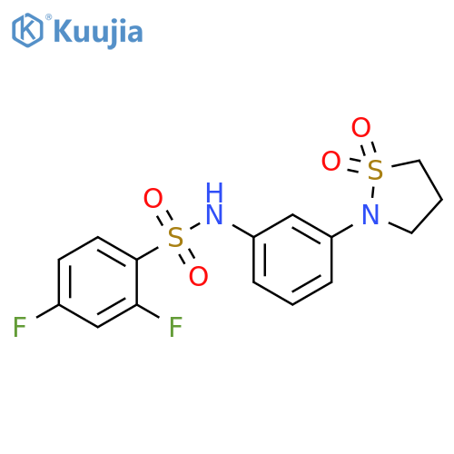 N-3-(1,1-dioxo-1lambda6,2-thiazolidin-2-yl)phenyl-2,4-difluorobenzene-1-sulfonamide structure