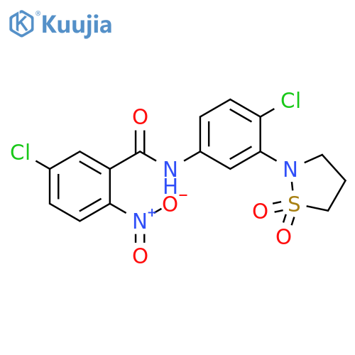 5-chloro-N-4-chloro-3-(1,1-dioxo-1lambda6,2-thiazolidin-2-yl)phenyl-2-nitrobenzamide structure