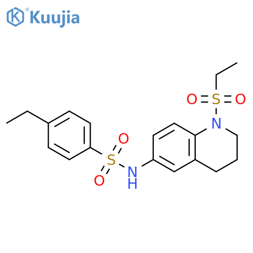 N-1-(ethanesulfonyl)-1,2,3,4-tetrahydroquinolin-6-yl-4-ethylbenzene-1-sulfonamide structure