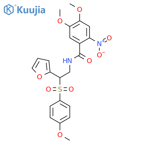 N-2-(furan-2-yl)-2-(4-methoxybenzenesulfonyl)ethyl-4,5-dimethoxy-2-nitrobenzamide structure