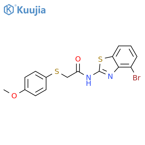 N-(4-bromo-1,3-benzothiazol-2-yl)-2-(4-methoxyphenyl)sulfanylacetamide structure