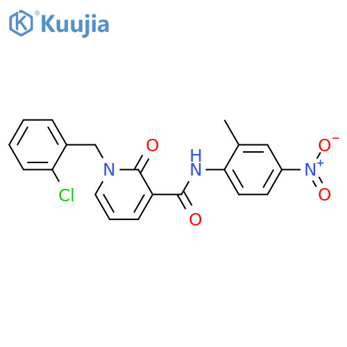 1-(2-chlorophenyl)methyl-N-(2-methyl-4-nitrophenyl)-2-oxo-1,2-dihydropyridine-3-carboxamide structure
