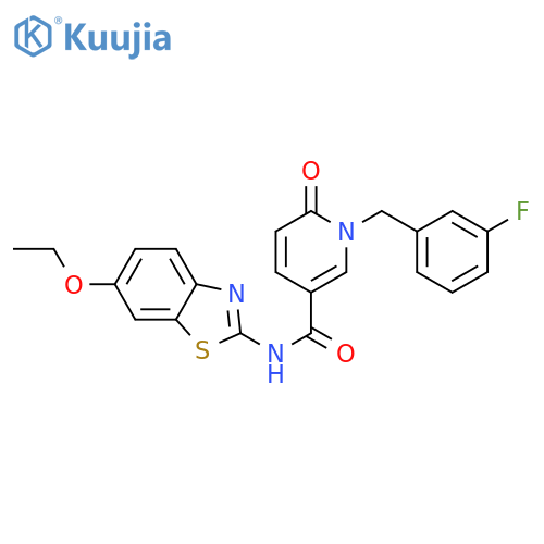 N-(6-ethoxy-1,3-benzothiazol-2-yl)-1-(3-fluorophenyl)methyl-6-oxo-1,6-dihydropyridine-3-carboxamide structure