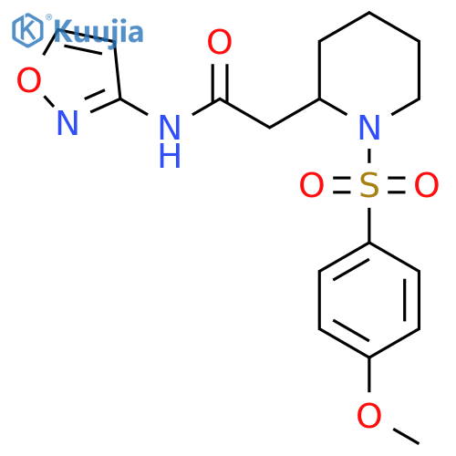 2-1-(4-methoxybenzenesulfonyl)piperidin-2-yl-N-(1,2-oxazol-3-yl)acetamide structure