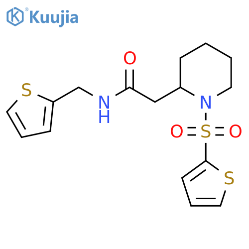N-(thiophen-2-yl)methyl-2-1-(thiophene-2-sulfonyl)piperidin-2-ylacetamide structure
