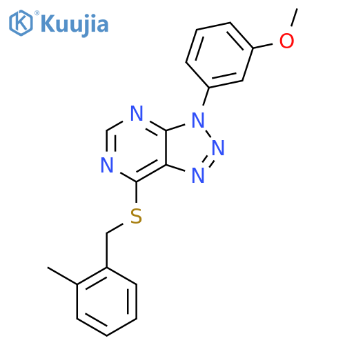 3-(3-methoxyphenyl)-7-{(2-methylphenyl)methylsulfanyl}-3H-1,2,3triazolo4,5-dpyrimidine structure