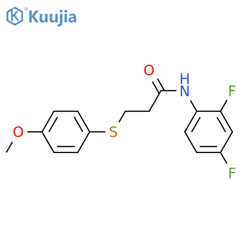 N-(2,4-difluorophenyl)-3-(4-methoxyphenyl)sulfanylpropanamide structure