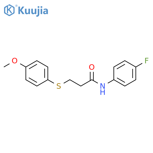 N-(4-fluorophenyl)-3-(4-methoxyphenyl)sulfanylpropanamide structure