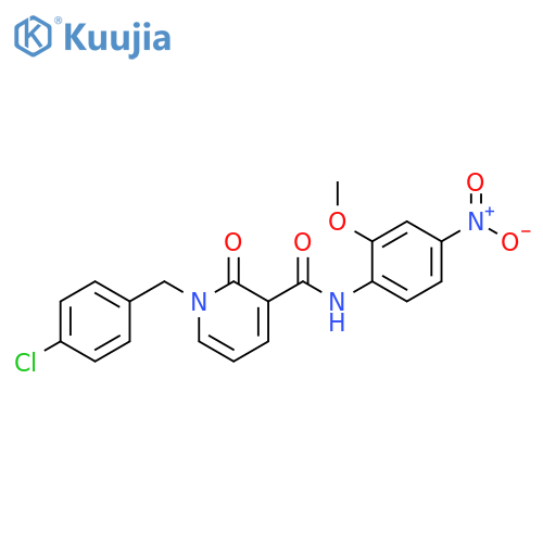 1-(4-chlorophenyl)methyl-N-(2-methoxy-4-nitrophenyl)-2-oxo-1,2-dihydropyridine-3-carboxamide structure