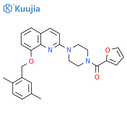 8-(2,5-dimethylphenyl)methoxy-2-4-(furan-2-carbonyl)piperazin-1-ylquinoline structure