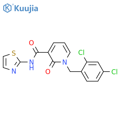 1-(2,4-dichlorophenyl)methyl-2-oxo-N-(1,3-thiazol-2-yl)-1,2-dihydropyridine-3-carboxamide structure