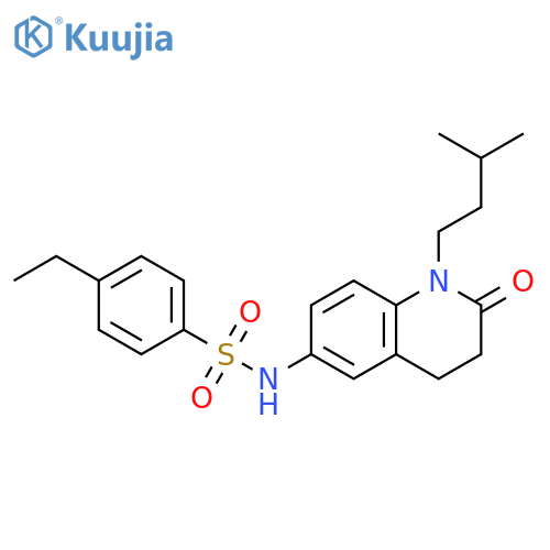 4-ethyl-N-1-(3-methylbutyl)-2-oxo-1,2,3,4-tetrahydroquinolin-6-ylbenzene-1-sulfonamide structure