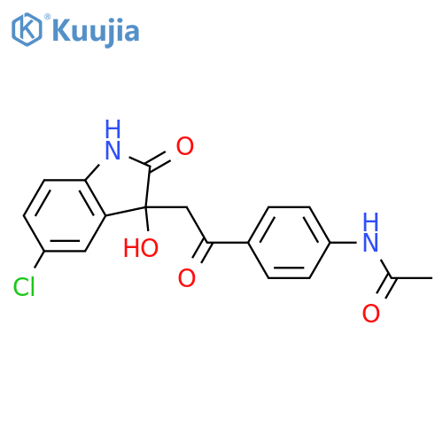 N-{4-2-(5-chloro-3-hydroxy-2-oxo-2,3-dihydro-1H-indol-3-yl)acetylphenyl}acetamide structure