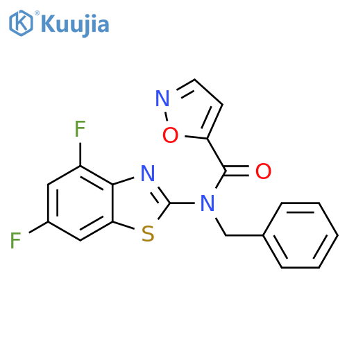 N-benzyl-N-(4,6-difluoro-1,3-benzothiazol-2-yl)-1,2-oxazole-5-carboxamide structure