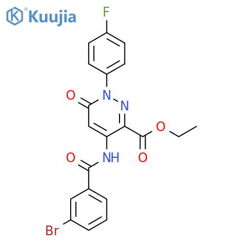 ethyl 4-(3-bromobenzamido)-1-(4-fluorophenyl)-6-oxo-1,6-dihydropyridazine-3-carboxylate structure