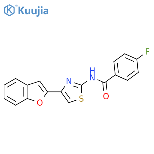 N-4-(1-benzofuran-2-yl)-1,3-thiazol-2-yl-4-fluorobenzamide structure