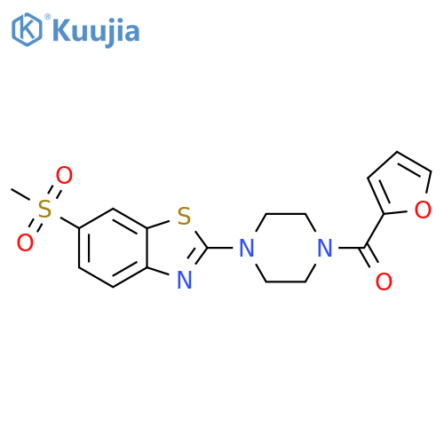 2-4-(furan-2-carbonyl)piperazin-1-yl-6-methanesulfonyl-1,3-benzothiazole structure