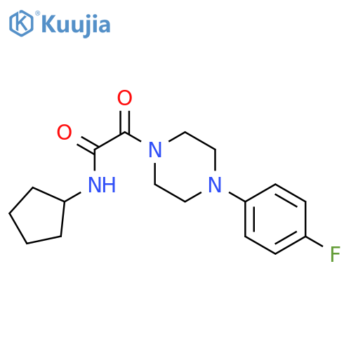 N-cyclopentyl-2-4-(4-fluorophenyl)piperazin-1-yl-2-oxoacetamide structure