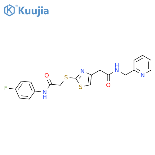2-2-({(4-fluorophenyl)carbamoylmethyl}sulfanyl)-1,3-thiazol-4-yl-N-(pyridin-2-yl)methylacetamide structure
