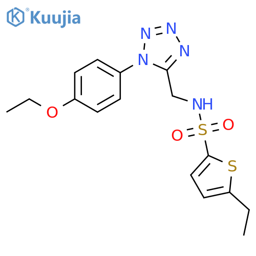 N-{1-(4-ethoxyphenyl)-1H-1,2,3,4-tetrazol-5-ylmethyl}-5-ethylthiophene-2-sulfonamide structure