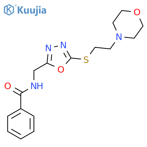 N-(5-{2-(morpholin-4-yl)ethylsulfanyl}-1,3,4-oxadiazol-2-yl)methylbenzamide structure