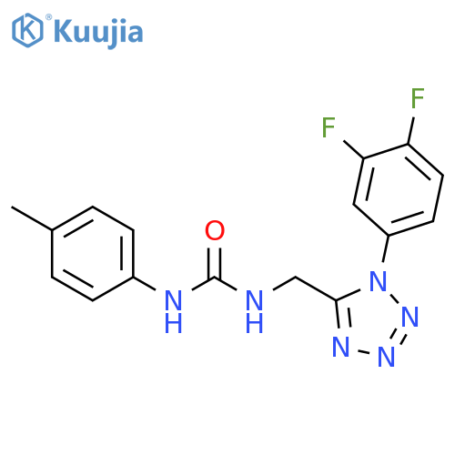 3-{1-(3,4-difluorophenyl)-1H-1,2,3,4-tetrazol-5-ylmethyl}-1-(4-methylphenyl)urea structure