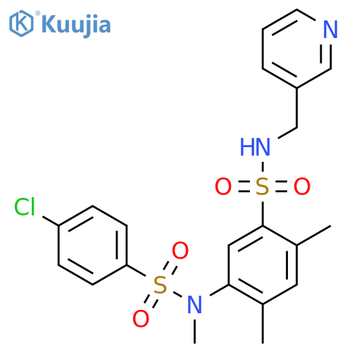 2,4-dimethyl-5-(N-methyl4-chlorobenzenesulfonamido)-N-(pyridin-3-yl)methylbenzene-1-sulfonamide structure