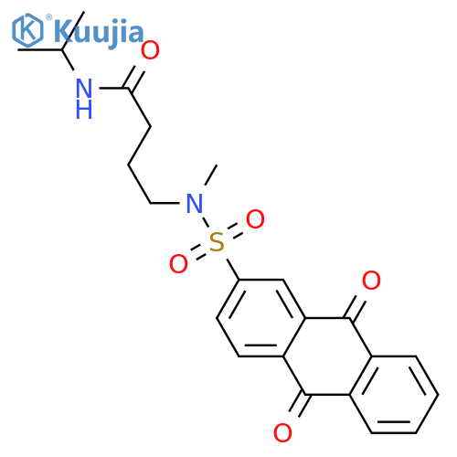4-(N-methyl9,10-dioxo-9,10-dihydroanthracene-2-sulfonamido)-N-(propan-2-yl)butanamide structure