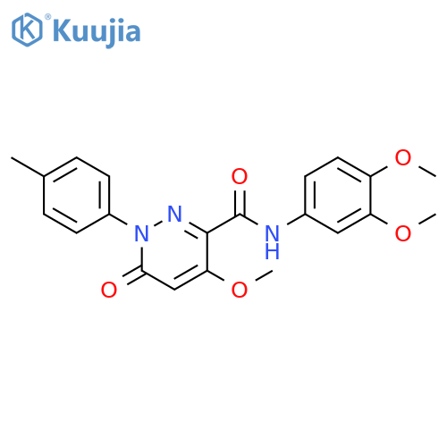 N-(3,4-dimethoxyphenyl)-4-methoxy-1-(4-methylphenyl)-6-oxo-1,6-dihydropyridazine-3-carboxamide structure