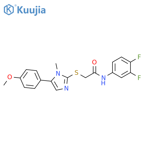 N-(3,4-difluorophenyl)-2-{5-(4-methoxyphenyl)-1-methyl-1H-imidazol-2-ylsulfanyl}acetamide structure