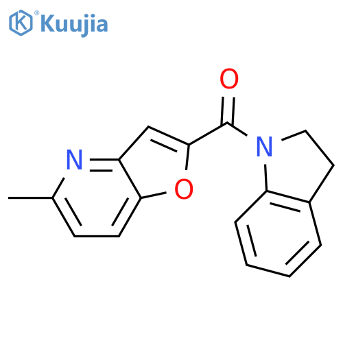 1-{5-methylfuro3,2-bpyridine-2-carbonyl}-2,3-dihydro-1H-indole structure