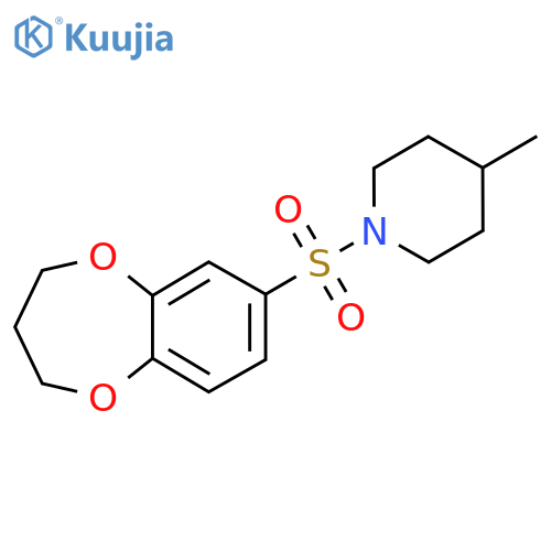 1-(3,4-dihydro-2H-1,5-benzodioxepine-7-sulfonyl)-4-methylpiperidine structure