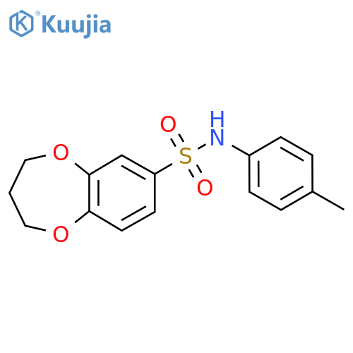 N-(4-methylphenyl)-3,4-dihydro-2H-1,5-benzodioxepine-7-sulfonamide structure