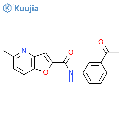 N-(3-acetylphenyl)-5-methylfuro3,2-bpyridine-2-carboxamide structure