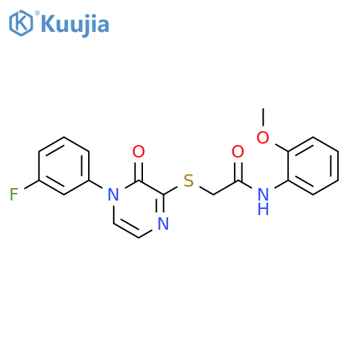 2-{4-(3-fluorophenyl)-3-oxo-3,4-dihydropyrazin-2-ylsulfanyl}-N-(2-methoxyphenyl)acetamide structure