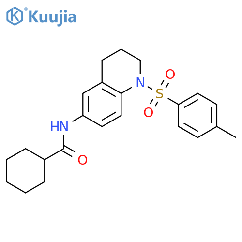 N-1-(4-methylbenzenesulfonyl)-1,2,3,4-tetrahydroquinolin-6-ylcyclohexanecarboxamide structure
