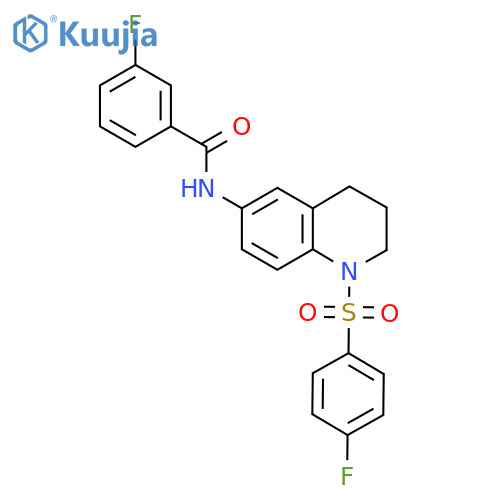 3-fluoro-N-1-(4-fluorobenzenesulfonyl)-1,2,3,4-tetrahydroquinolin-6-ylbenzamide structure