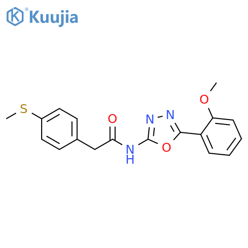 N-5-(2-methoxyphenyl)-1,3,4-oxadiazol-2-yl-2-4-(methylsulfanyl)phenylacetamide structure