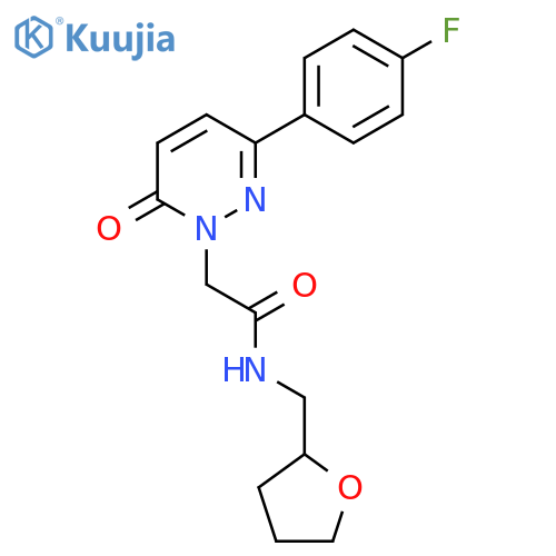 2-3-(4-fluorophenyl)-6-oxo-1,6-dihydropyridazin-1-yl-N-(oxolan-2-yl)methylacetamide structure