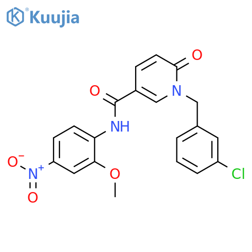 1-(3-chlorophenyl)methyl-N-(2-methoxy-4-nitrophenyl)-6-oxo-1,6-dihydropyridine-3-carboxamide structure