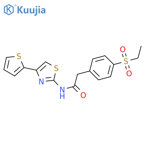 2-4-(ethanesulfonyl)phenyl-N-4-(thiophen-2-yl)-1,3-thiazol-2-ylacetamide structure