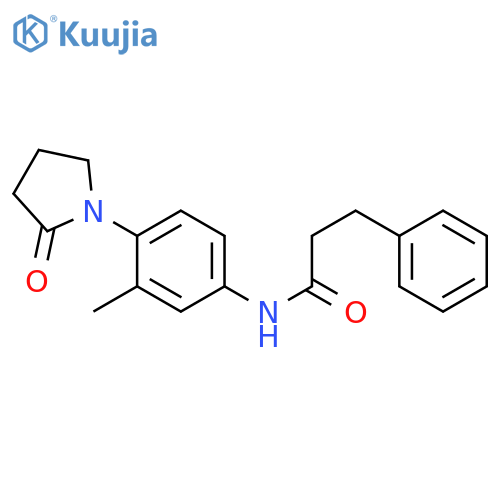 N-3-methyl-4-(2-oxopyrrolidin-1-yl)phenyl-3-phenylpropanamide structure