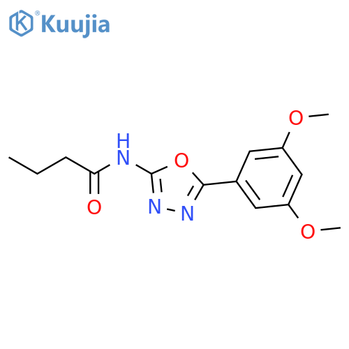 N-5-(3,5-dimethoxyphenyl)-1,3,4-oxadiazol-2-ylbutanamide structure